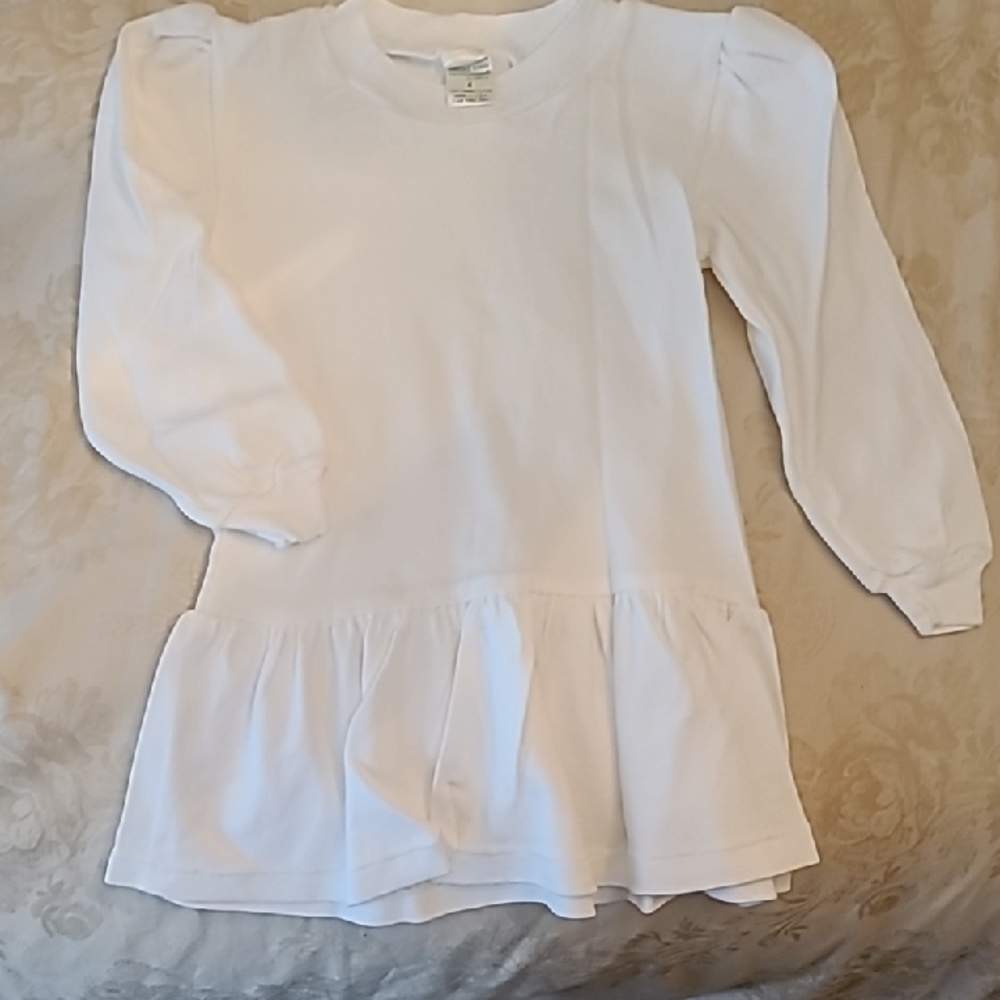 Chic White Long Sleeve Kids Top